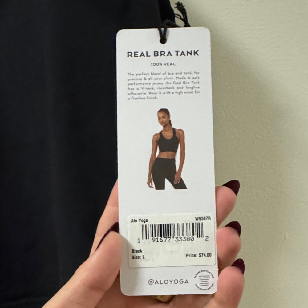 ALO Yoga Black Real Bra Tank Top - Picture 2 of 5